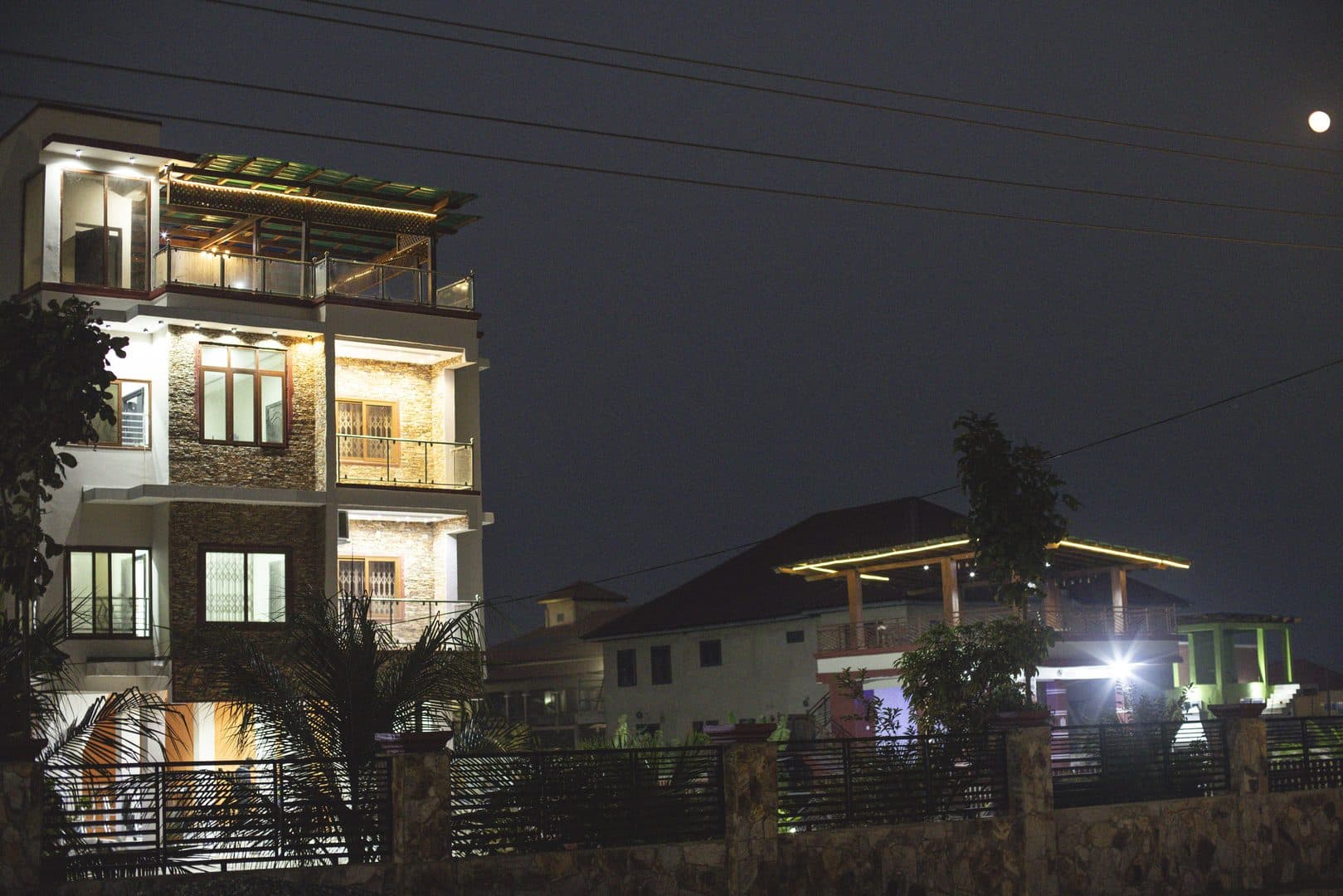 Stone Bridge Villa at night